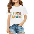 thumbnail image 2 of Girl Shirts Size 3-4Y Unisex Fifth Grade Back To School Print Short Sleeve Crewneck Tee Outdoor Girls Tops, 2 of 4
