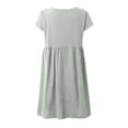 thumbnail image 5 of Women's Casual T-Shirt Dress Solid Color Short Sleeve A-Line Dress, 5 of 5