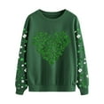 thumbnail image 4 of Sweatshirts for Women Ladies Tops Sweatshirt Casual Long Sleeve Pullover Loose Fit Blouses Spring Winter Dressy Jumpers Shirts Elegant Comfy Sweaters Green L, 4 of 5
