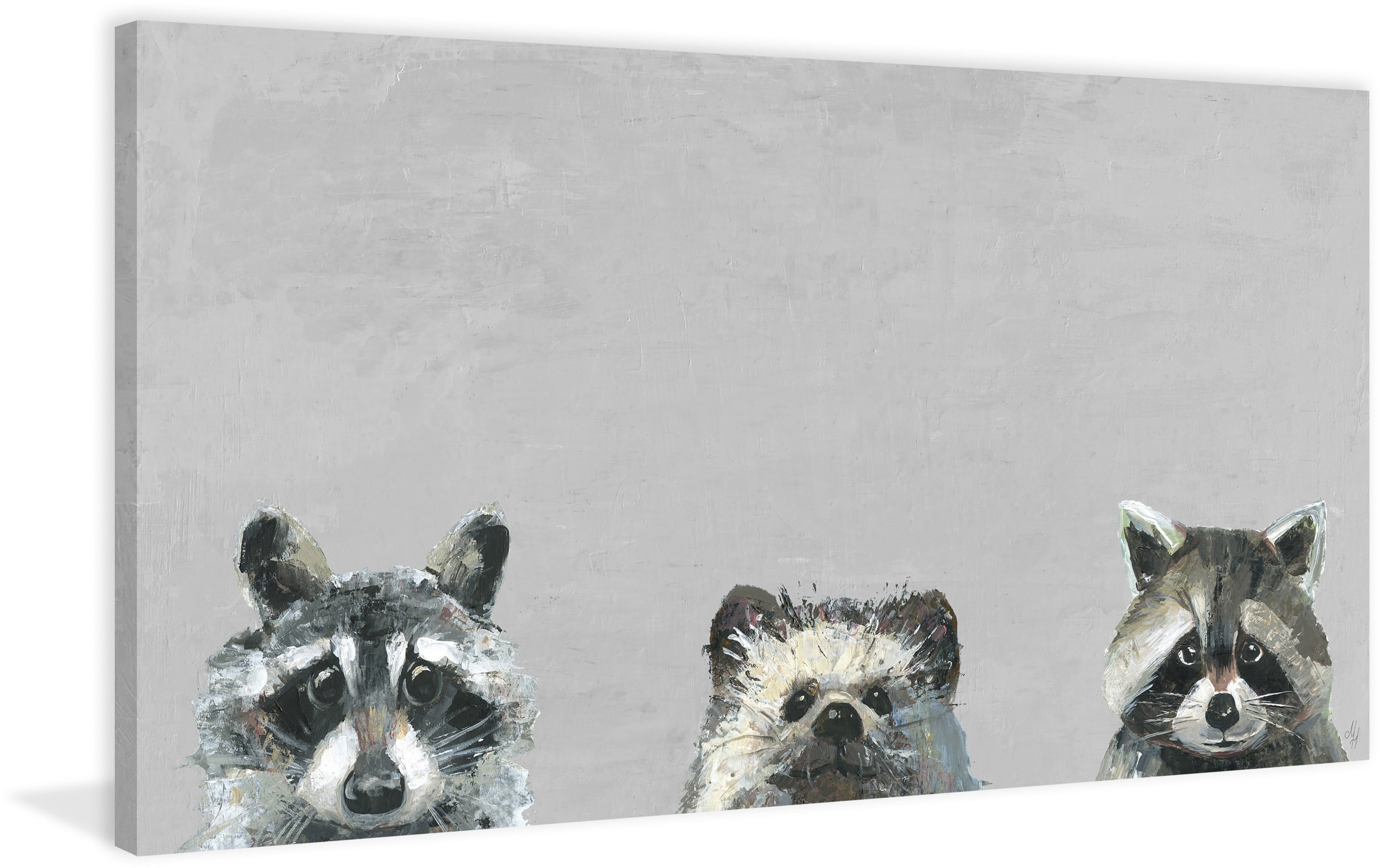 Marmont Hill Three Cuties in Gray Canvas Wall Art