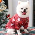 thumbnail image 3 of Snowman  Pet Clothes for Dog Pajamas Soft Christmas PJS  Medium Red Back Length, 3 of 10