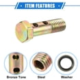 thumbnail image 4 of Unique Bargains 1 Set Car Double Banjo Bolt M10x1.5 Length 38mm Metric Thread Turbo Brake Line Fitting Adapter W/ Washer, 4 of 7