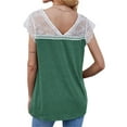 thumbnail image 3 of xiaxaixu Hauts en Dentelle Crochet pour Femmes, T-Shirts d'Été Basiques à Manches Courtes Col en V Coupe Ample, 3 of 9