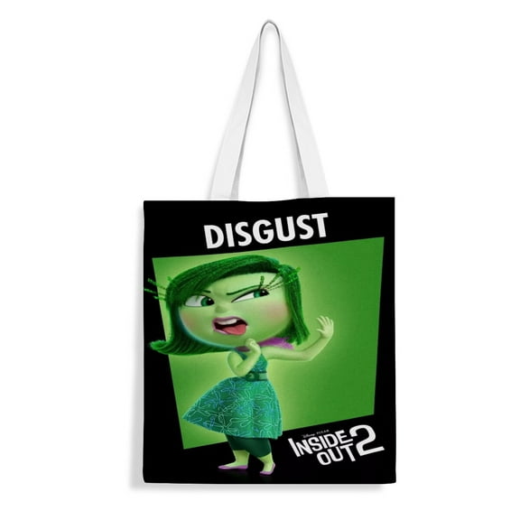 Canvas Tote Bag for Inside Out 2 Disgust Women Gifts Totes Shoulder Book Bag Shopping Reusable Grocery Bags 13.7 x 15.7 inches