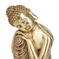 thumbnail image 6 of 5"W, 7"H Gold Polystone Meditating Buddha Sculpture with Engraved Carvings and Relief Detailing, by DecMode (2 Count), 6 of 9