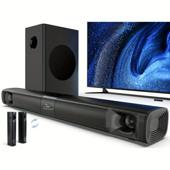 [Saiyin Detachable Sound Bar] Saiyin Detachable Sound Bar for Smart TV | Home Theater Surround Sound System with Horn Tweeter, Adjustable Bass, ARC/Wireless Optical/AUX Connection
