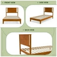 thumbnail image 3 of Ktaxon Twin Wooden Bed Frame, Platform Bed with Headboard & Slats Support, Brown, 3 of 8