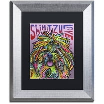 Trademark Fine Art 'Shih Tzu Luv' Canvas Art by Dean Russo, Black Matte, Silver Frame