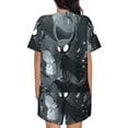 thumbnail image 4 of Womens Pajama Sets With Pocket, Forest Black Ghost Warrior Lounge Sets Short Sleeve Sleepwear PJ Sets for Women, 4 of 6