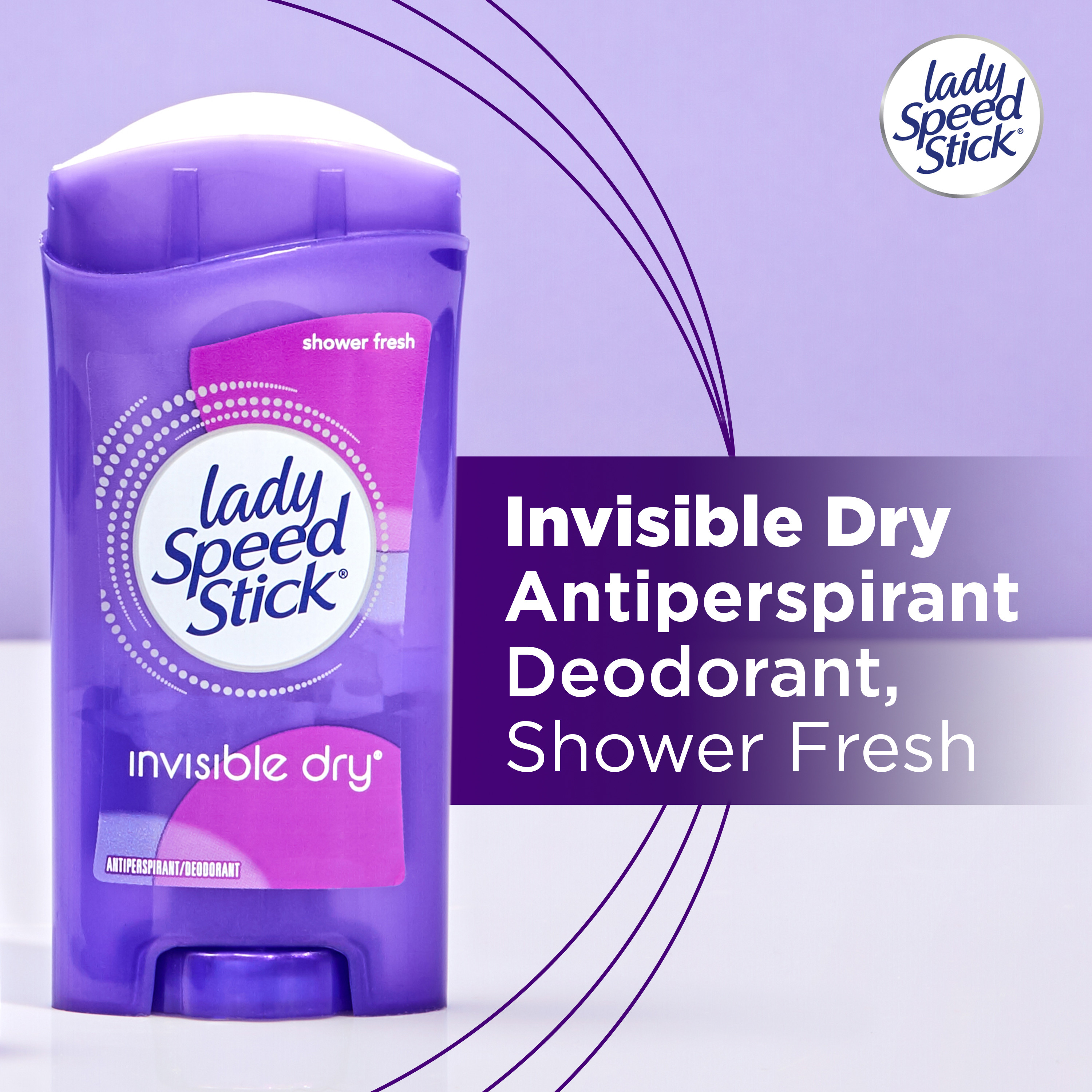 Lady Speed Stick Invisible Dry Antiperspirant Female Deodorant, Shower Fresh, 2 Pack, 2.3 oz - image 5 of 15