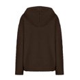 thumbnail image 4 of Sevevn Womens New Long Sleeve Hooded Jacket Solid Color Casual Loose SweaterPlush Sweatshirt Brown XXL Gift for Girls, 4 of 6