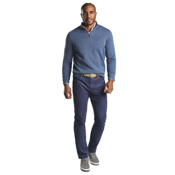 Peter Millar Men's Crown 1/4 Zip Fleece in Star Blue Size Small