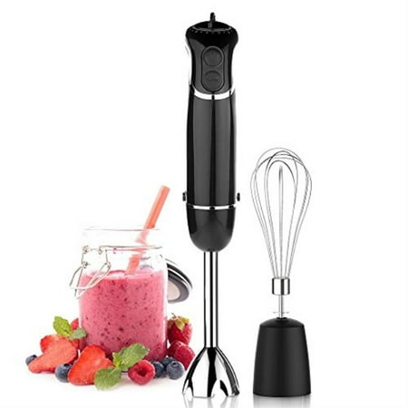 Steel Bullet Foot - OXA Smart 500W Powerful 2-in-1 Immersion Hand Blender with Whisk, 12-Speed, 304 Stainless Steel, Blade Designed in California, Slip-proof Ergonomic Grip, BPA-Free, Kitchen Gadgets for Baby's Food