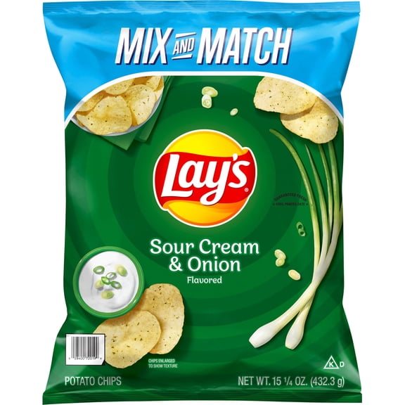 Lay's Potato Chips Sour Cream & Onion Flavored 15 1/4 Oz