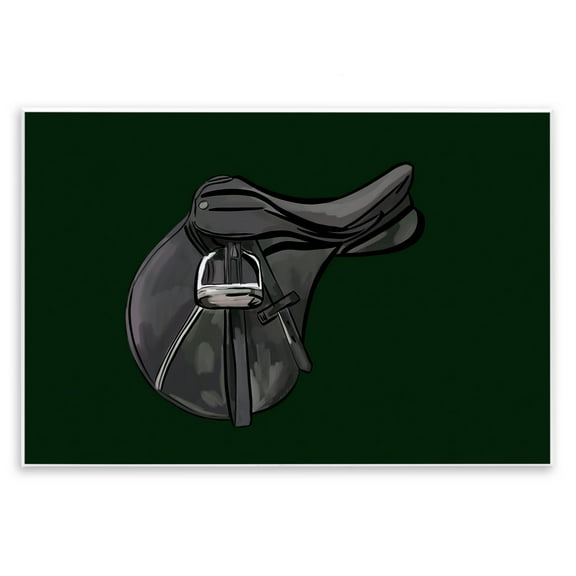 Stupell Industries Black Horse Saddle Abstract Painting Unframed Art Print Wall Art, 15 x 10