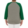 thumbnail image 2 of Holiday Time Women's Plus Size Quarter Sleeve Festive Baseball Tee, 2 of 2