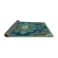 thumbnail image 2 of Ahgly Company Indoor Round Medallion Turquoise Blue Traditional Area Rugs, 5' Round, 2 of 4