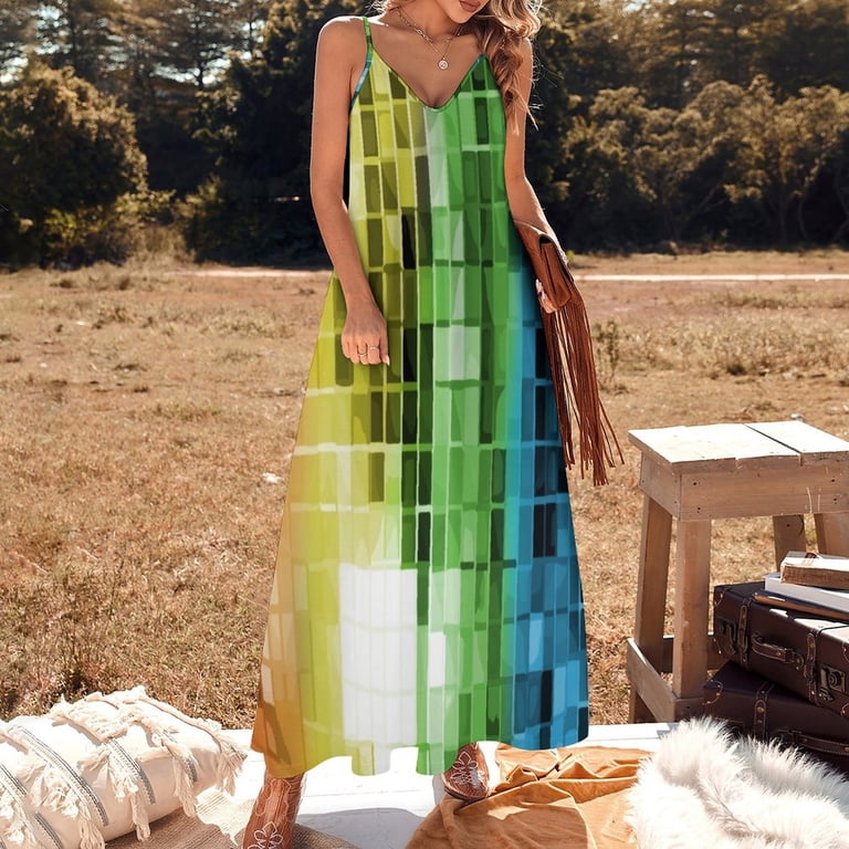 Disco Ball Pattern Sleeveless Dress party dress women elegant luxury Bridesmaid  dress woman sexy dress - Walmart.com