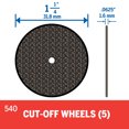 thumbnail image 2 of Dremel 540 1-1/4" Fiberglass Cut-off Wheel Rotary Tool Accessory, 5 Pack, 2 of 5