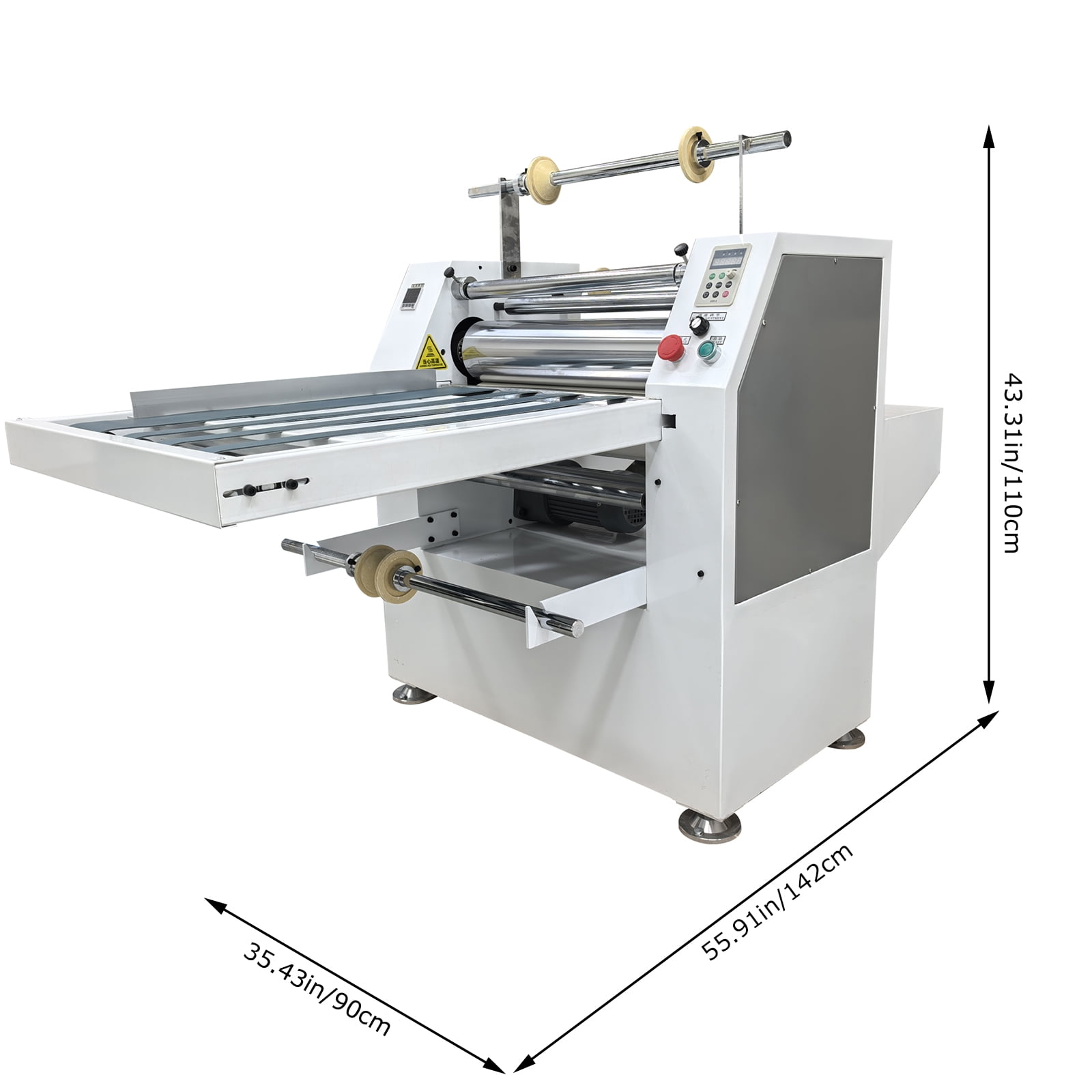 110V Steel Roller Thermal Laminator with Conveyor Belt and Winding Mechanism