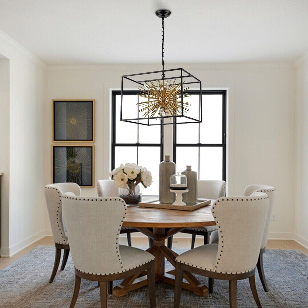 Industrial Chandelier 8-Light Cube Pendant Light Kitchen Island Light Fixture