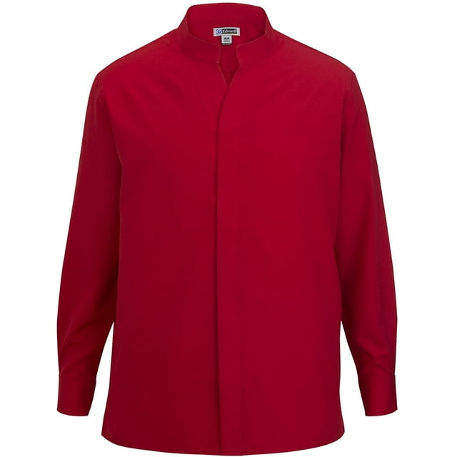 Edwards Chemise à Col Montant pour Hommes, Rouge, Petit