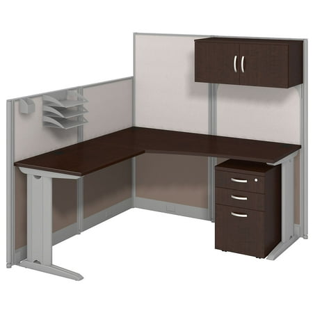 - Bush Business Furniture Office in an Hour 65W x 65D in. L Shaped Cubicle Workstation Desk with Optional Storage and Chair
