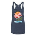 thumbnail image 2 of Wild Bobby, Flamingo Love Print, Animal Lover, Women Tri-Blend Racerback Tank Top, Vintage Navy, Large, 2 of 4