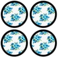 thumbnail image 2 of Silicone Non-Slip Drink Coasters with Removable Printed Absorbent Felt Pad - Set of 4 - Blue Flower Toss, 2 of 3