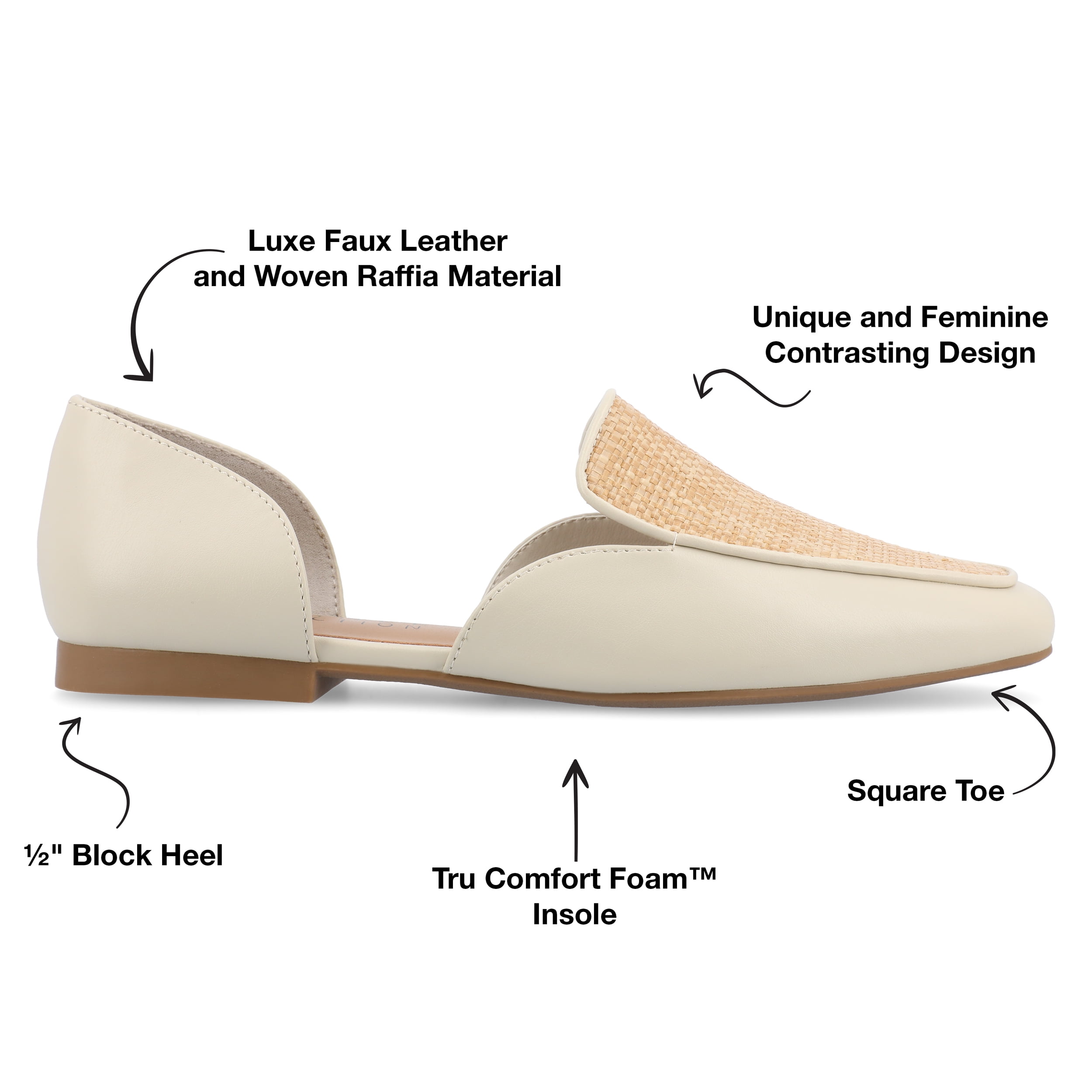Journee Womens Kennza Soft Faux Leather Slip On Flats
