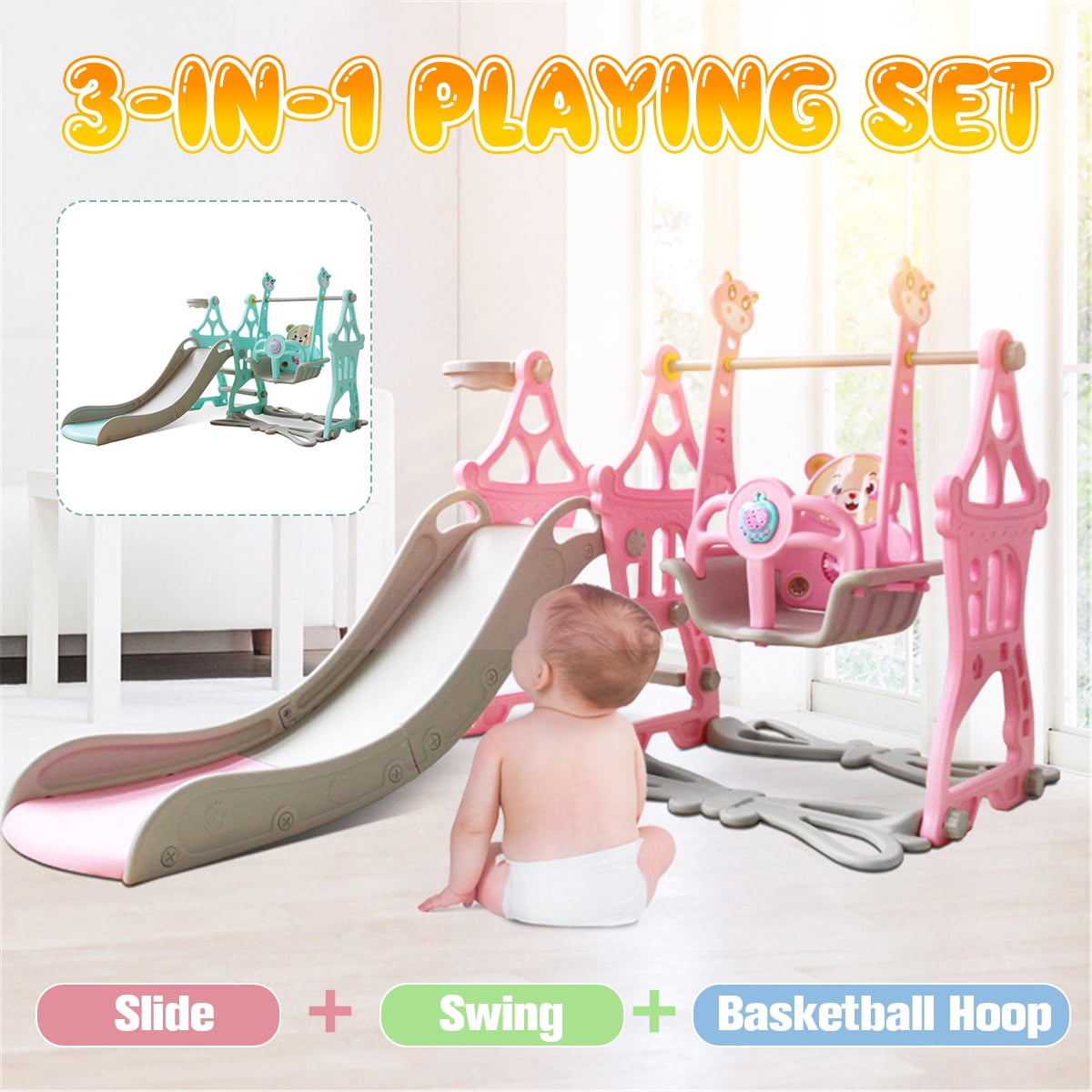 3 slide playset