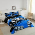 thumbnail image 2 of Game Console Bedding Comforter Sets Gamer Room Decor Video Game Controller Bedding Set 3Pcs, Soft Lightweight Gamepad Console Duvet, Youth Young Man Quilt Full, 1 Comforter + 2 Pillowcases, 2 of 5