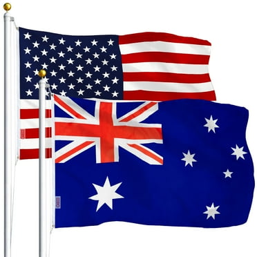 G128 - Wholesale LOT 3 'x 5' USA AMERICAN FLAG & 3 'x 5' AUSTRALIAN FLAG