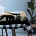 thumbnail image 3 of Christmas Elk Tablecloth Rectangle Table Cloth 60x120 , Waterproof Tablecloth Outdoor Table Cloth, Xmas Tree White Black Buffalo Plaid Washable Table Cover for Kitchen Dining Party, 3 of 8
