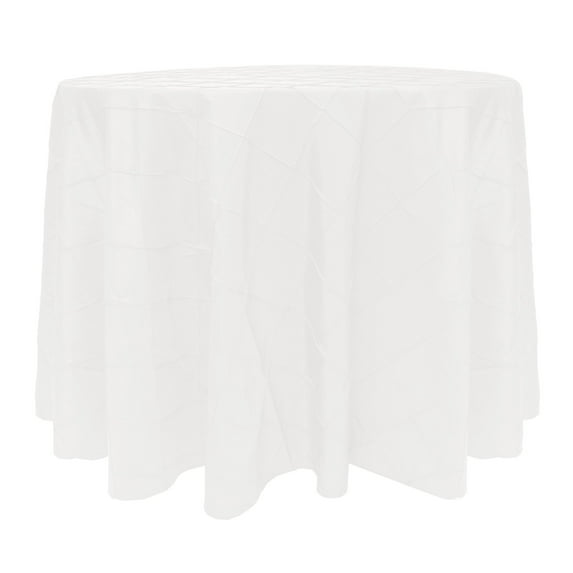 Ultimate Textile (5 Pack) Embroidered Pintuck Taffeta 108-Inch Round Tablecloth White