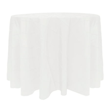 

Ultimate Textile (5 Pack) Embroidered Pintuck Taffeta 132-Inch Round Tablecloth White
