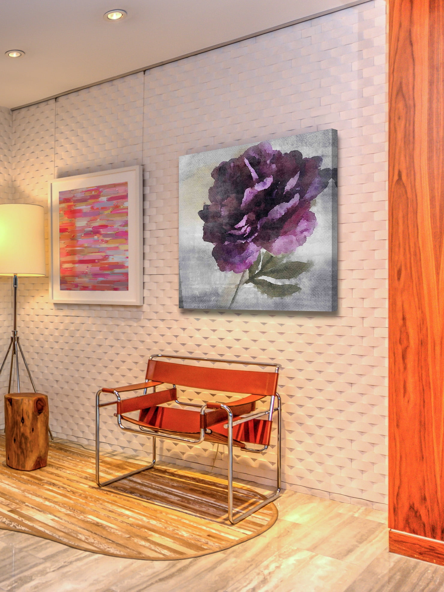 "Alone Flower" Painting Print on Wrapped Canvas