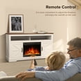 thumbnail image 5 of KISSAIR 60'' Electric Fireplace Mantel, Remote Control, Adjustable LED Flame, 750W/1500W Free Standing Fireplace（White）, 5 of 7