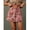 Pink, variant on Pink Floral Print High Waist Scalloped Button-Front A-Line Denim Mini Skirt