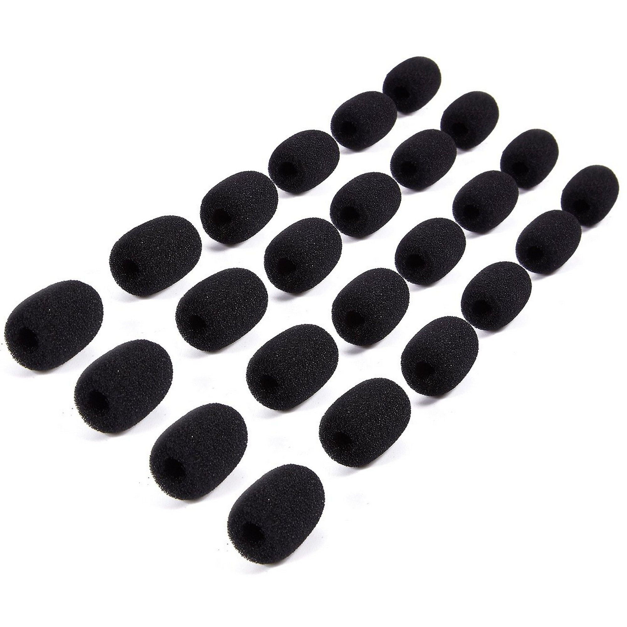 Mini Microphone Windscreens  24-Pack Microphone Foam Cover for Lapel, Lavalier, and Headset Microphones, Black