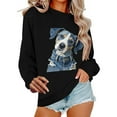 thumbnail image 4 of QETYUW Women's Graphic Sweatshirts Long Sleeve Loose Fit Sweatshirt Cute Printed Crew Neck Sweat Shirts Lightweight Comfy Pullover Tops, 4 of 5