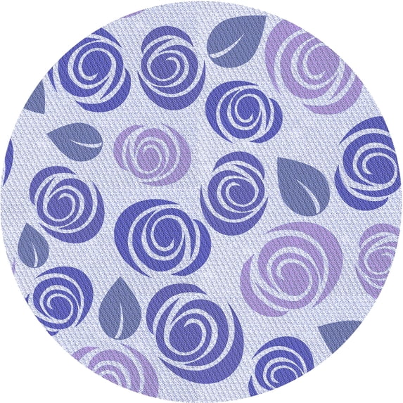 Ahgly Company Indoor Round Patterned Heavenly Blue Area Rugs, 7' Round