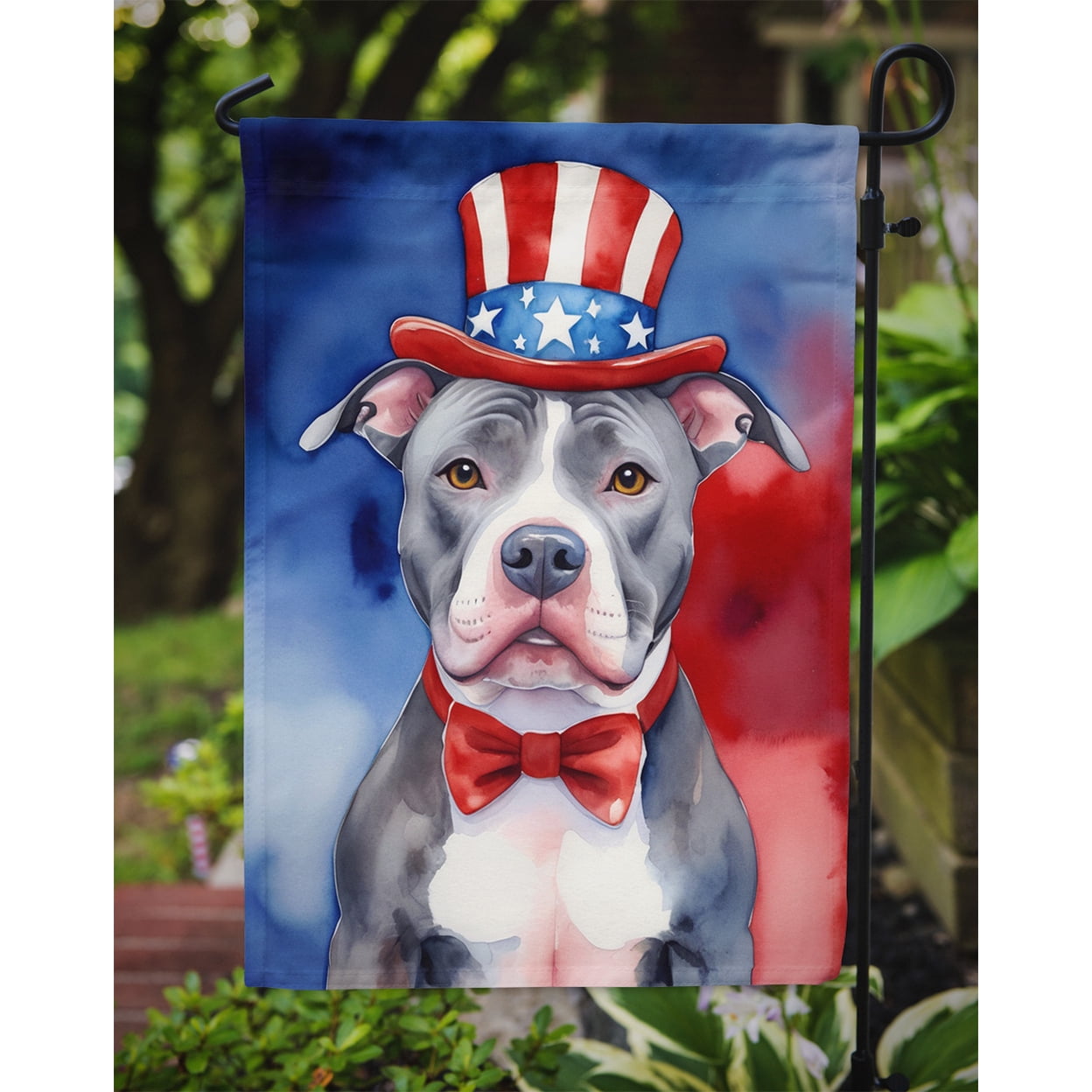 Pit Bull Terrier Patriotic Garden Flag 11.25 in x 15.5 in