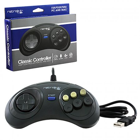 Retro-Link - Genesis Style 6 Button Wired USB Controller for