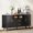 Black, variant on 60" Sideboard Buffet Cabinet with Storage, Sliding Door Farmhouse Coffee Table Liquor Cabinet Kitchen Island, for Kitchen Entryway and Living Room(Black)