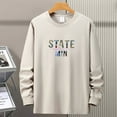 thumbnail image 6 of Men's 100% Cotton Heavyweight Letter Printed Long Sleeve T-shirt, 6 of 12