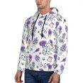 thumbnail image 2 of KLL Lavender Bicycle Print Mens Hoodie Long Sleeve Casual Pullover Hooded Sweatshirt Fashion Drawstring Hoodies with Pocket-Small, 2 of 6