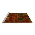 thumbnail image 2 of Ahgly Company Machine Washable Indoor Square Oriental Yellow Modern Area Rugs, 5' Square, 2 of 4