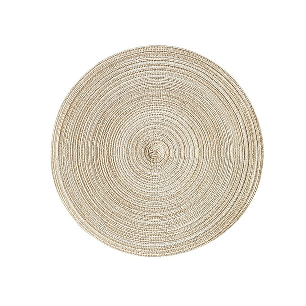 Round Placemats Set of 4, Ramie Cotton Hot Pads HeatResistant Kitchen