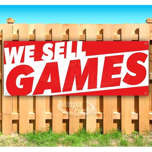 We Sell Games 13 oz Vinyl Banner With Metal Grommets
